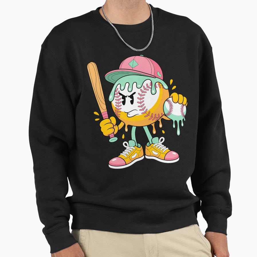 Ice Cream Drip Baseball Spots Baseball Sweatshirt - Graphic Print Unisex - T-Shirt, Sweatshirt, Hoodie