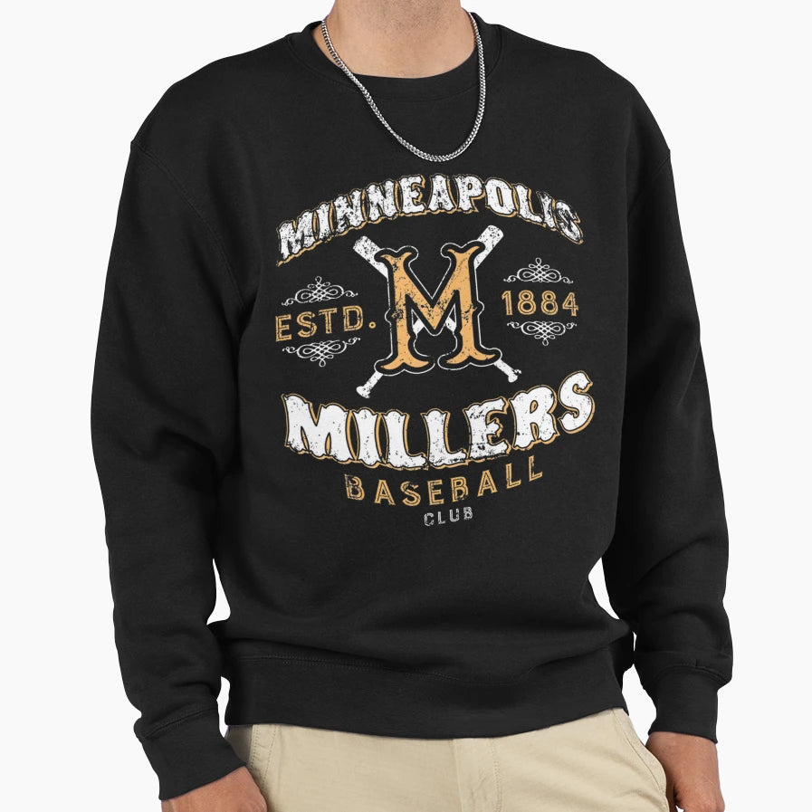 Minneapolis Millers Baseball Est 1884 Sweatshirt - Graphic Print Unisex - T-Shirt, Sweatshirt, Hoodie