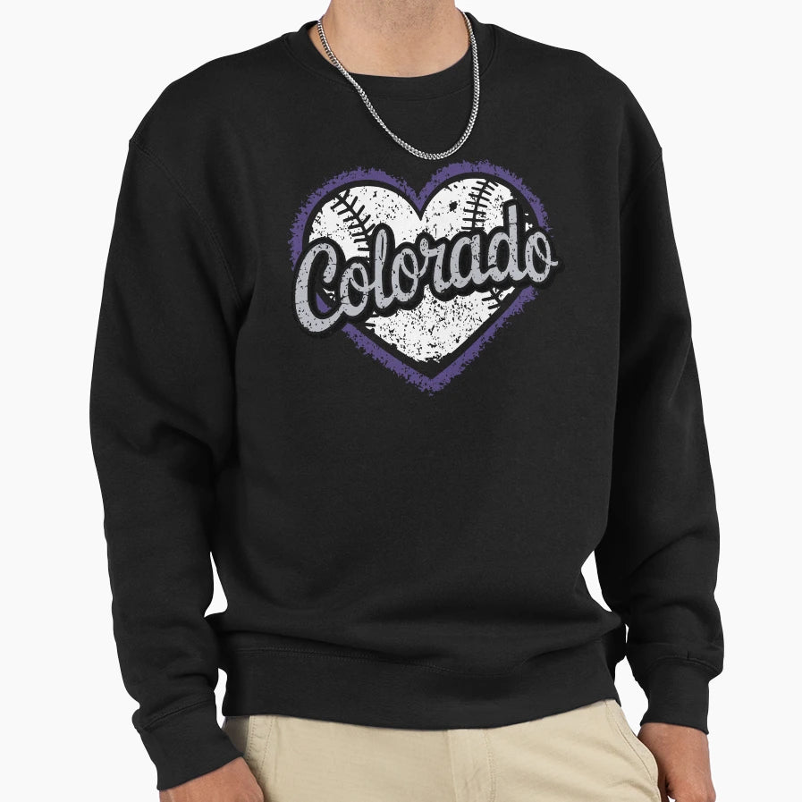 Funny Purple Heart Colorado Gift Sweatshirt - Streetwear Style Unisex - T-Shirt, Sweatshirt, Hoodie