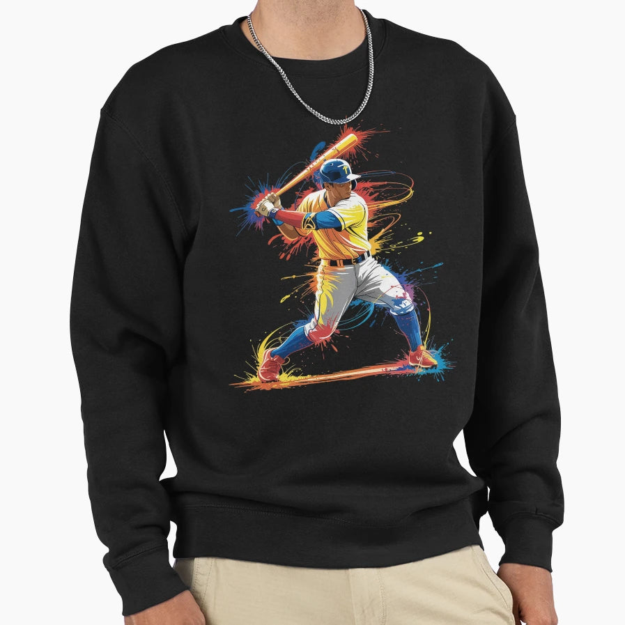 Baseball Player Drip Ice Cream Sweatshirt - Custom Art Print Men Women - T-Shirt, Sweatshirt, Hoodie