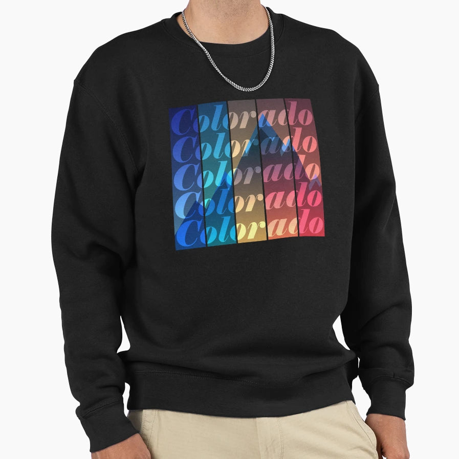 Colorado Rainbow Mountain Sweatshirt - Minimalist Print Unisex - T-Shirt, Sweatshirt, Hoodie