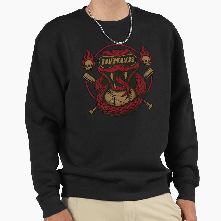 Fierce Snake Head Grunge Text Sweatshirt - Aesthetic Graphic Unisex - T-Shirt, Sweatshirt, Hoodie