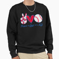Peace Love Jays Baseball Team Active Sweatshirt - Aesthetic Graphic Unisex - T-Shirt, Sweatshirt, Hoodie