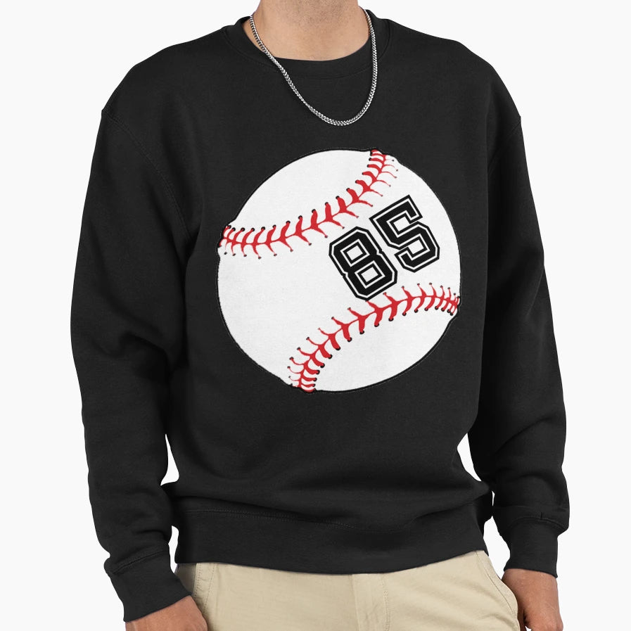 Baseball Player Jersey No 85 Back Sweatshirt - Minimalist Print Unisex - T-Shirt, Sweatshirt, Hoodie