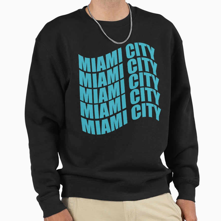 Miami City Blue 3 Sweatshirt - Graphic Print Unisex - T-Shirt, Sweatshirt, Hoodie