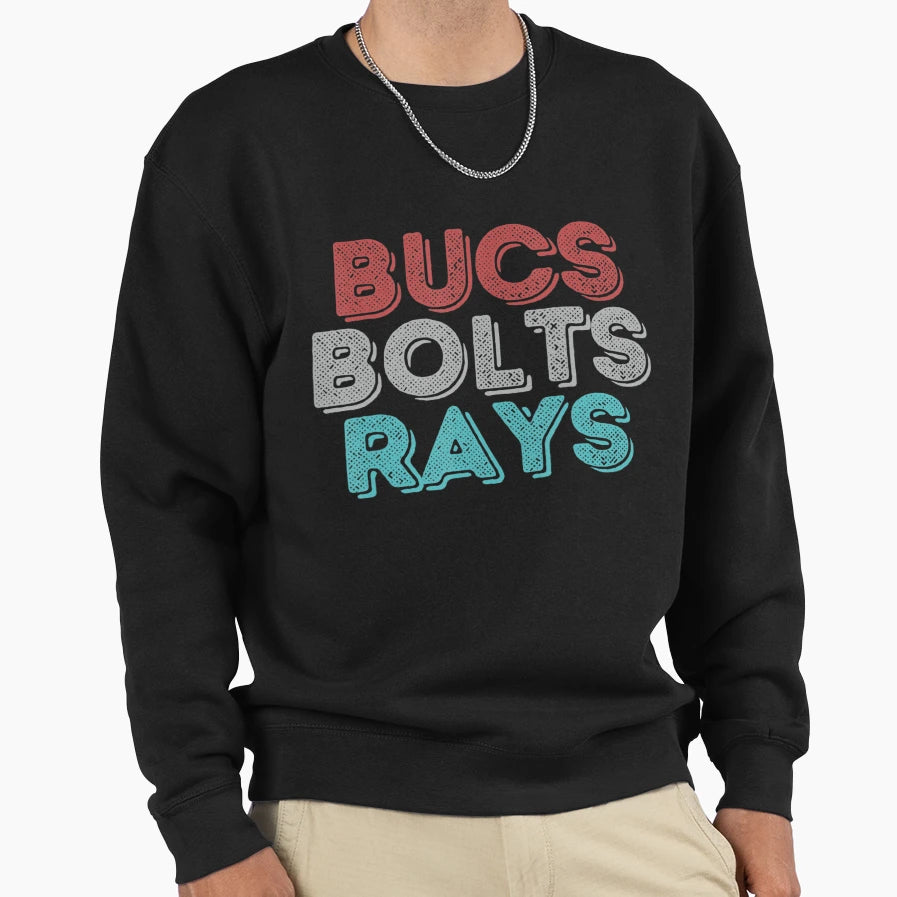Bucs Bolts Rays Sweatshirt - Custom Art Print Men Women - T-Shirt, Sweatshirt, Hoodie