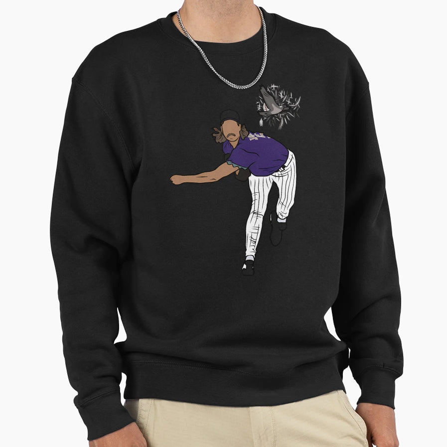 Randy Johnson Hits Bird Sweatshirt - Custom Art Print Unisex - T-Shirt, Sweatshirt, Hoodie