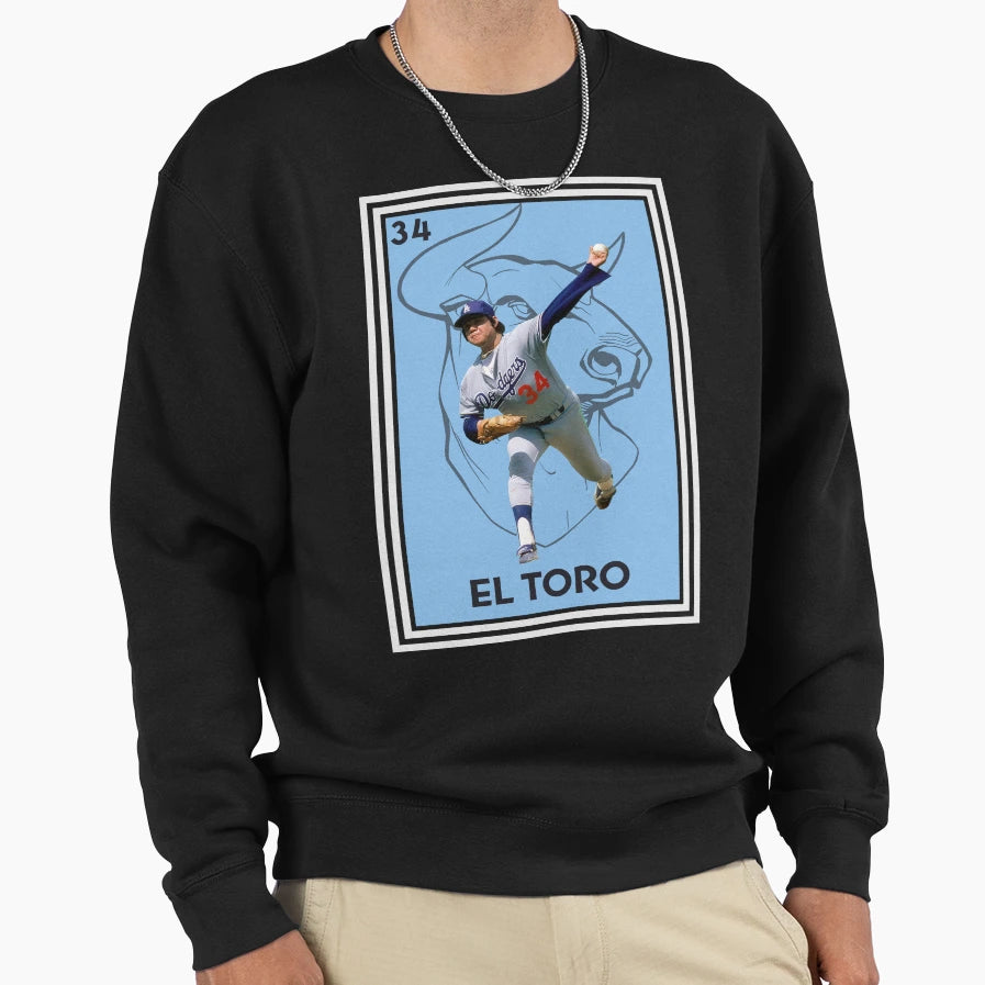 Fernando Valenzuela El Toro Sweatshirt - Custom Art Print Men Women - T-Shirt, Sweatshirt, Hoodie