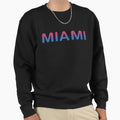 Miami Neon Gradient Modern Sweatshirt - Casual Everyday Wear Men Women - T-Shirt, Sweatshirt, Hoodie