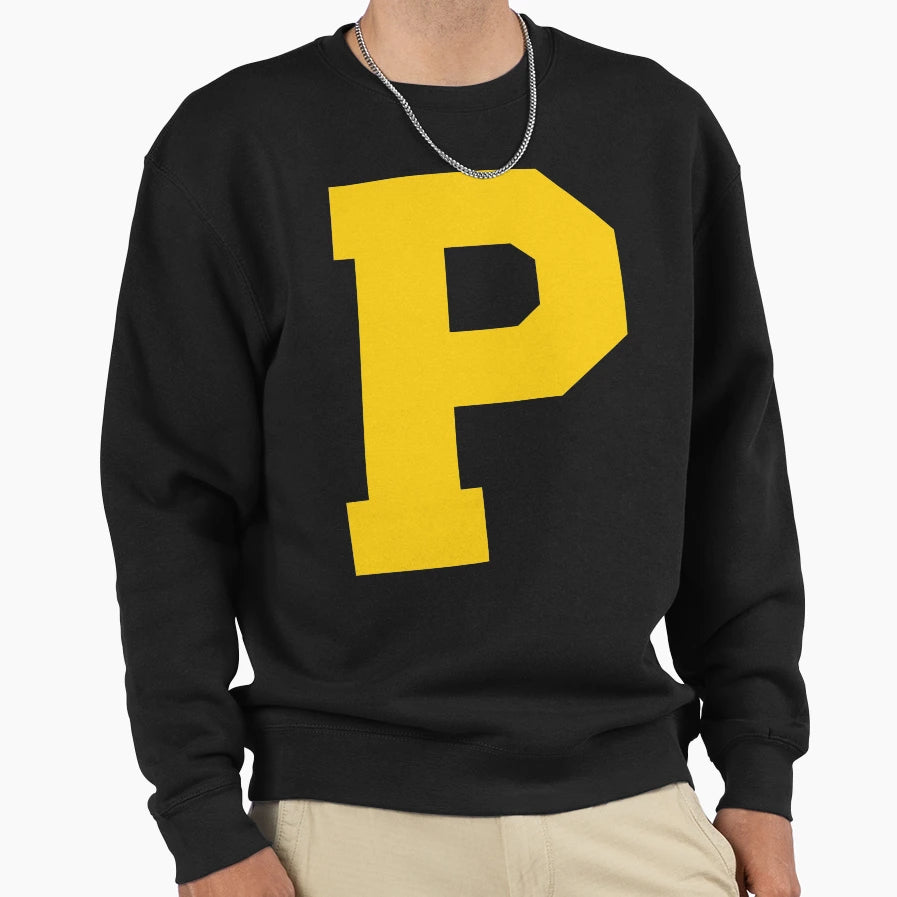 Alphabet Yellow P Sports Letter P Sweatshirt - Streetwear Style Men Women - T-Shirt, Sweatshirt, Hoodie