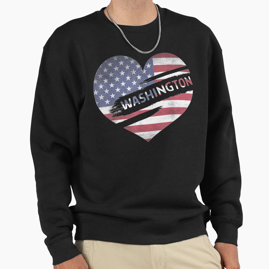 Washington 4Th July Independence Sweatshirt - Aesthetic Graphic for Adults - T-Shirt, Sweatshirt, Hoodie