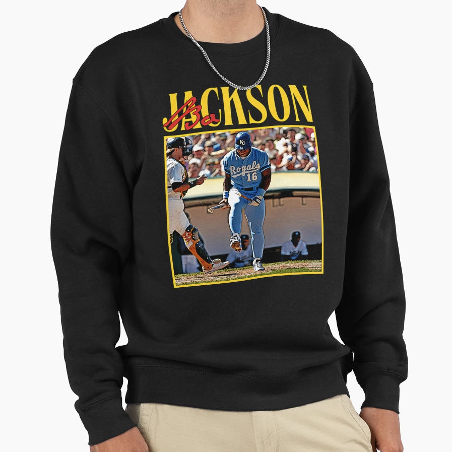 Bo Jackson 80S Fanartwork Sweatshirt - Minimalist Print Unisex - T-Shirt, Sweatshirt, Hoodie