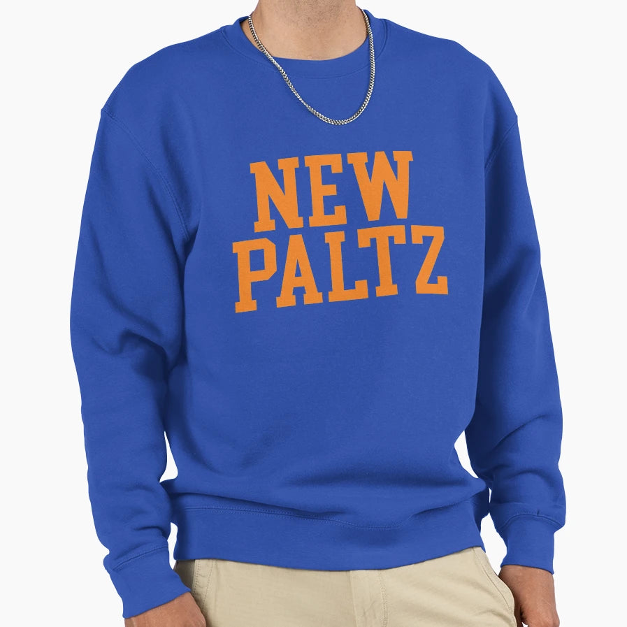 New Paltz Varsity Font Curved Sweatshirt - Trendy Graphic Men Women - T-Shirt, Sweatshirt, Hoodie