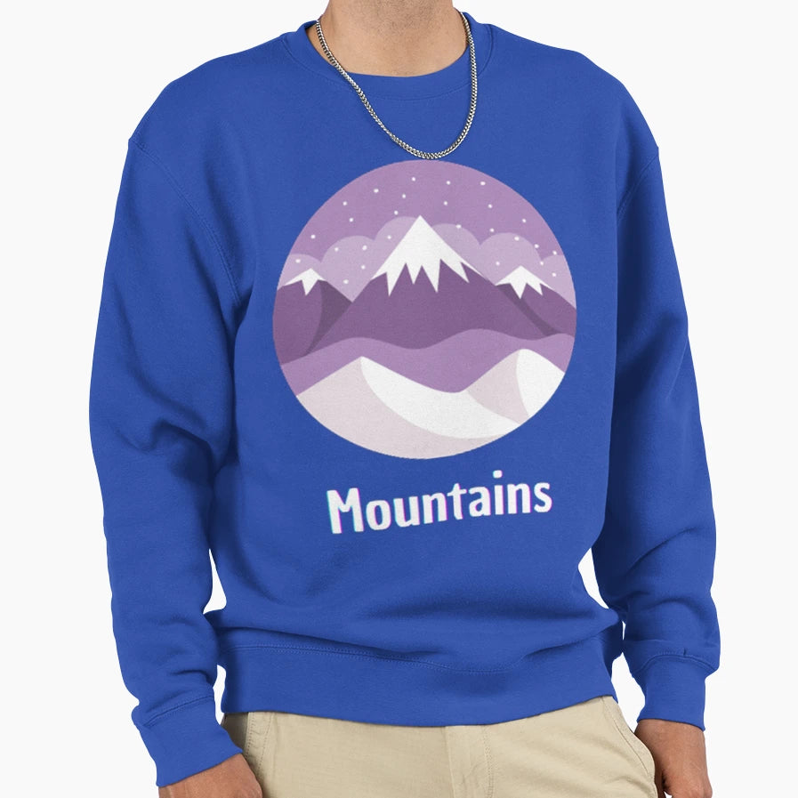 Mountains Night Sweatshirt - Unique Graphic Unisex - T-Shirt, Sweatshirt, Hoodie