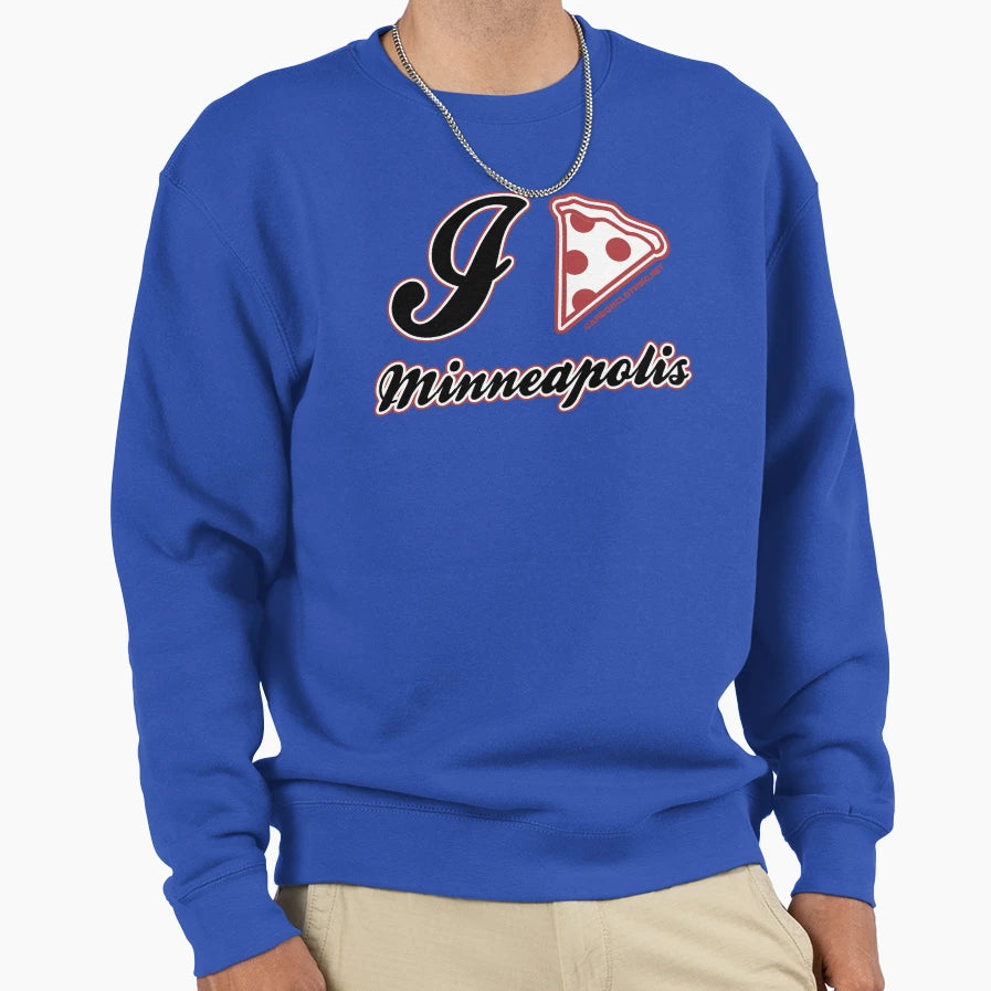 I Love Pizza Minneapolis Sweatshirt - Minimalist Print for Adults - T-Shirt, Sweatshirt, Hoodie