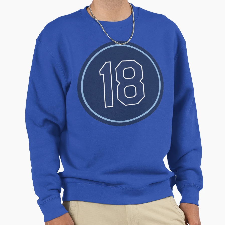 Joey Wendle 18 Jersey Number Sweatshirt - Trendy Graphic for Adults - T-Shirt, Sweatshirt, Hoodie