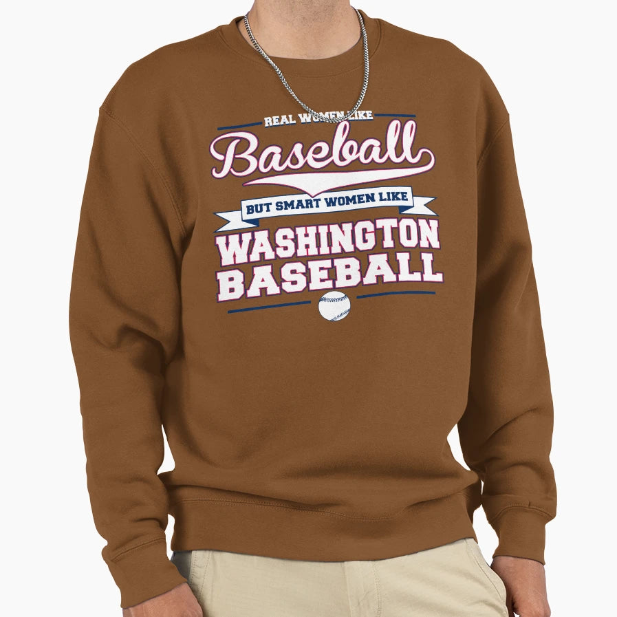Smart Love Washington Baseball Sweatshirt - Minimalist Print Men Women - T-Shirt, Sweatshirt, Hoodie