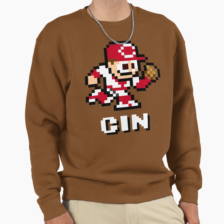 Cincinnati 8 Bit Player Initials Sweatshirt - Novelty Apparel Men Women - T-Shirt, Sweatshirt, Hoodie