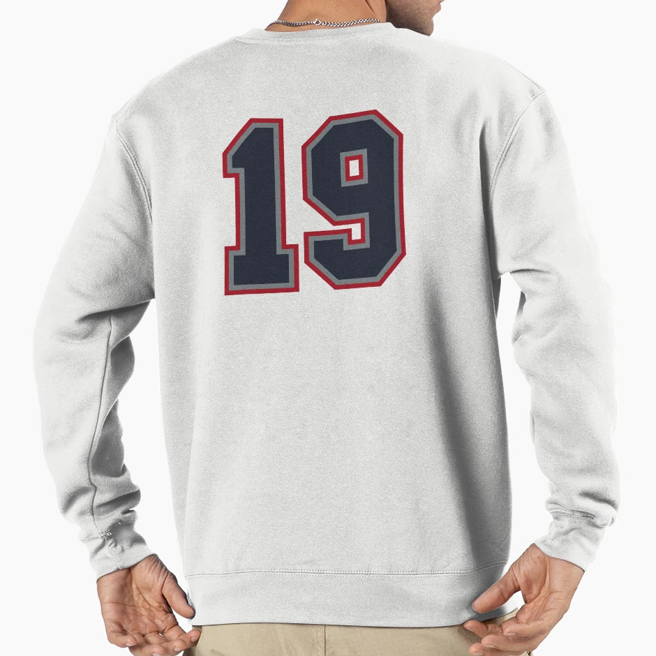 19 Navy Grey Red Sports Number Nineteen Sweatshirt - Novelty Apparel Unisex - T-Shirt, Sweatshirt, Hoodie