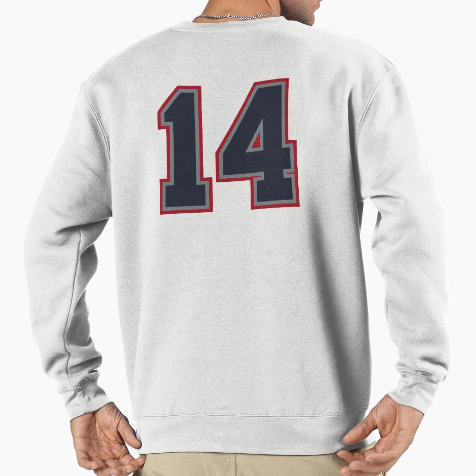 14 Navy Grey Red Sports Number Sweatshirt - Aesthetic Graphic Unisex - T-Shirt, Sweatshirt, Hoodie