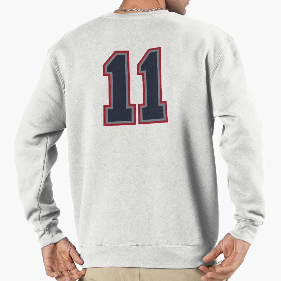 11 Navy Grey Red Sports Number Eleven Sweatshirt - Trendy Graphic Men Women - T-Shirt, Sweatshirt, Hoodie