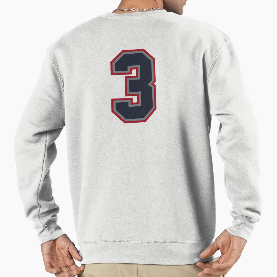 3 Navy Grey Red Sports Number Three Sweatshirt - Minimalist Print Unisex - T-Shirt, Sweatshirt, Hoodie