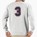 3 Navy Grey Red Sports Number Three Sweatshirt - Minimalist Print Unisex - T-Shirt, Sweatshirt, Hoodie