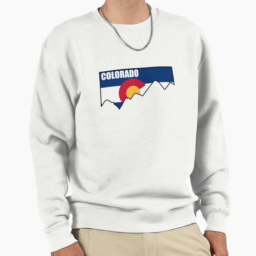 Colorado Flag Sweatshirt - Aesthetic Graphic Men Women - T-Shirt, Sweatshirt, Hoodie