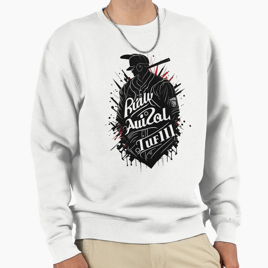 Baseball Player Art Sweatshirt - Trendy Graphic Unisex - T-Shirt, Sweatshirt, Hoodie
