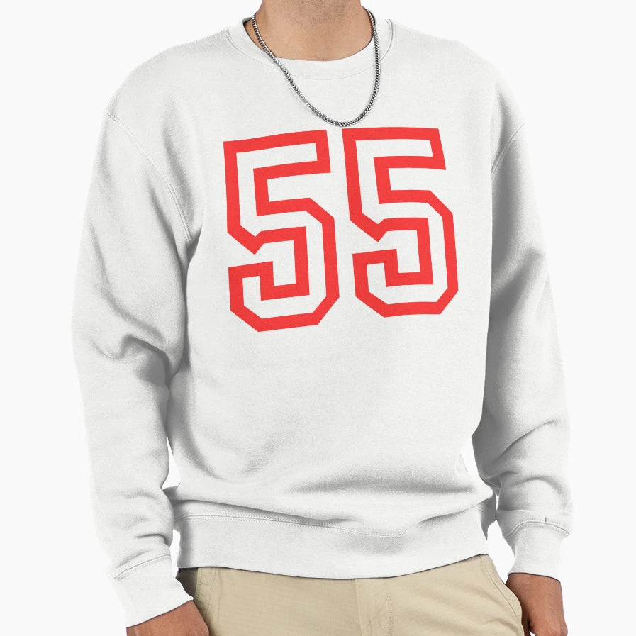 Number 55 Red Sweatshirt - Custom Art Print Men Women - T-Shirt, Sweatshirt, Hoodie