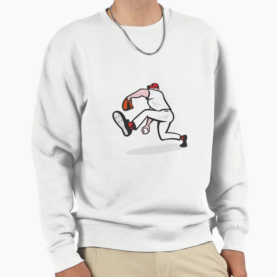 Baseball Pitcher Throwing Ball Sweatshirt - Novelty Apparel Men Women - T-Shirt, Sweatshirt, Hoodie