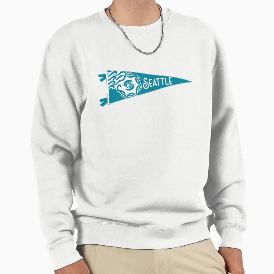 Seattle Flag Pennant Sweatshirt - Custom Art Print for Adults - T-Shirt, Sweatshirt, Hoodie