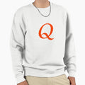 Electric Orange Letter Q Sweatshirt - Casual Everyday Wear for Adults - T-Shirt, Sweatshirt, Hoodie
