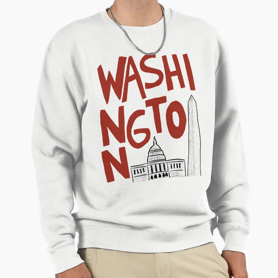 Washington Dc Travel Art Sweatshirt - Minimalist Print Men Women - T-Shirt, Sweatshirt, Hoodie