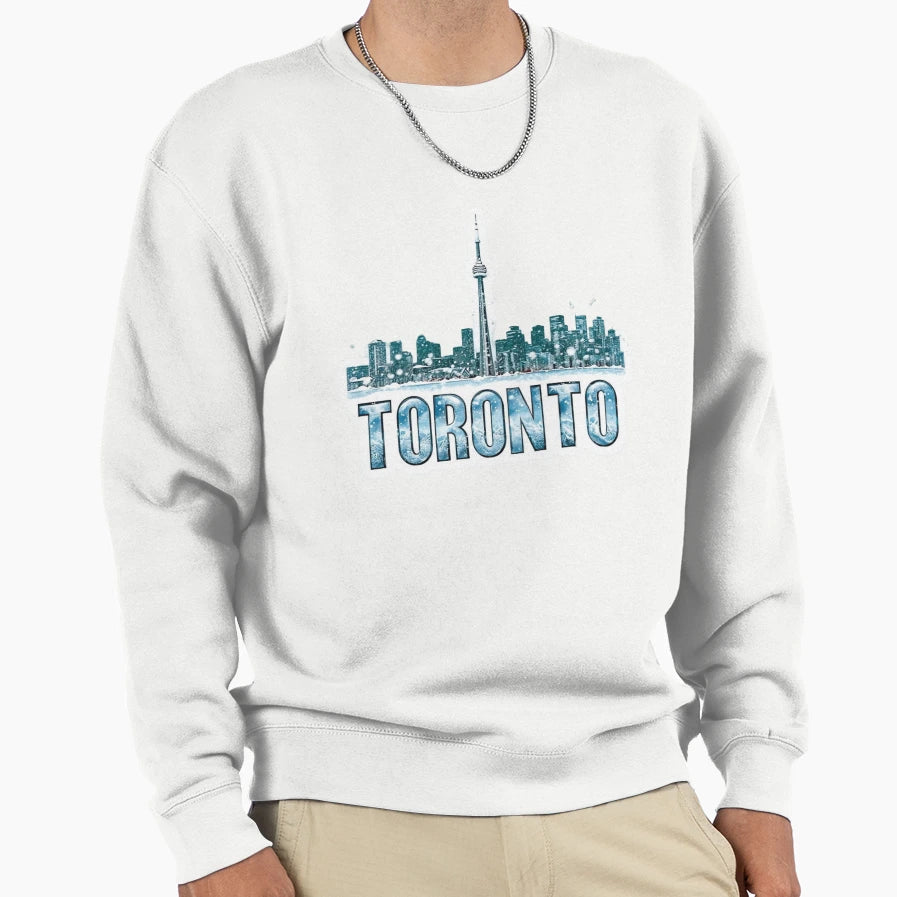 Toronto Snowbound Winter Skyline Sweatshirt - Unique Graphic for Adults - T-Shirt, Sweatshirt, Hoodie