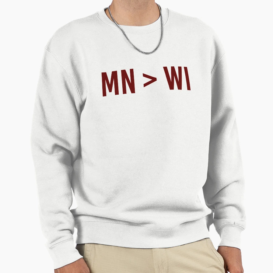 Fix Mn Wi Minnesota Over Wisconsin Sweatshirt - Graphic Print Men Women - T-Shirt, Sweatshirt, Hoodie