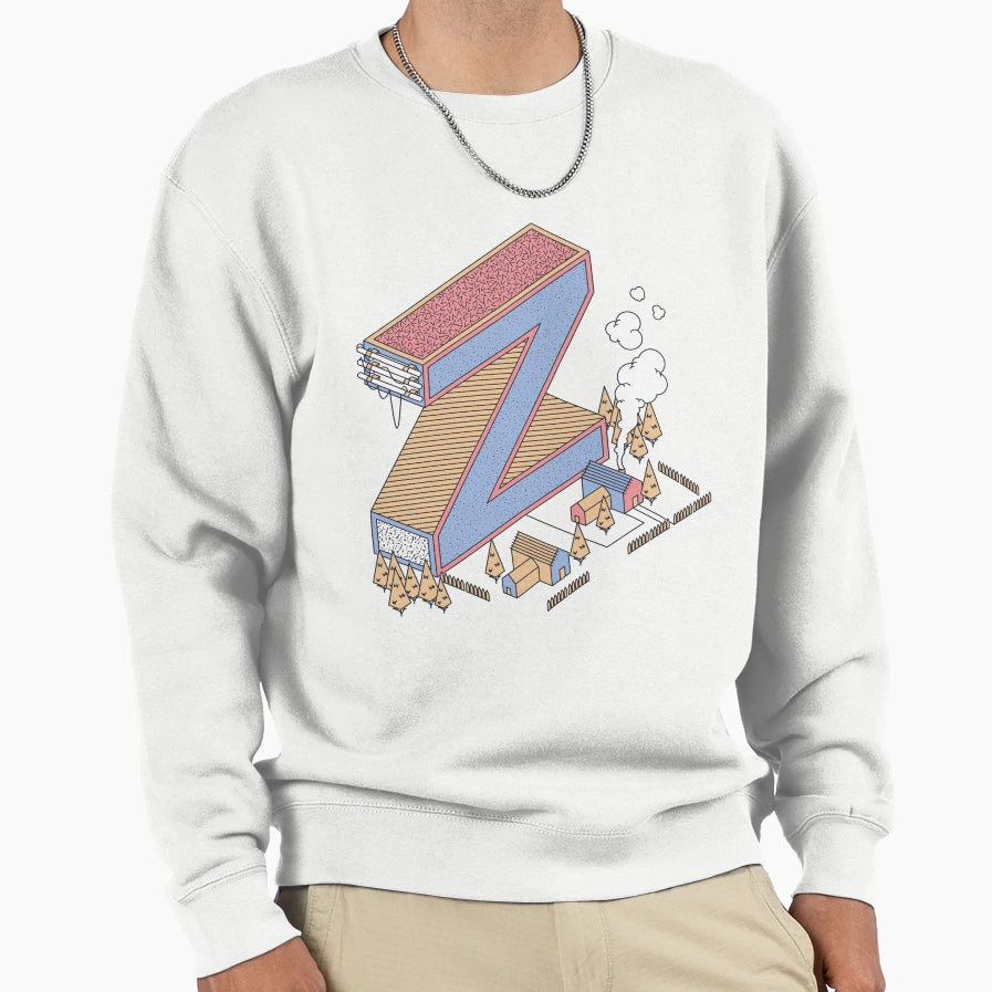 Pastel Letter Z Sweatshirt - Streetwear Style Unisex - T-Shirt, Sweatshirt, Hoodie