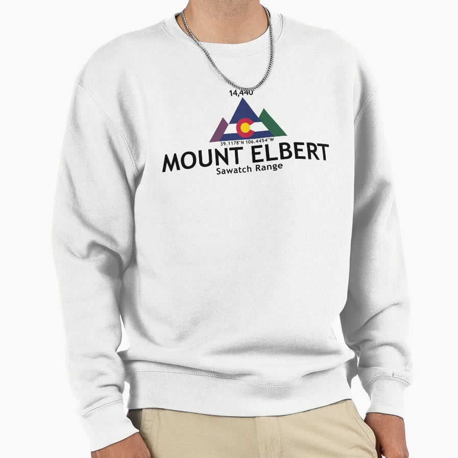 Mount Elbert Sweatshirt - Minimalist Print for Adults - T-Shirt, Sweatshirt, Hoodie