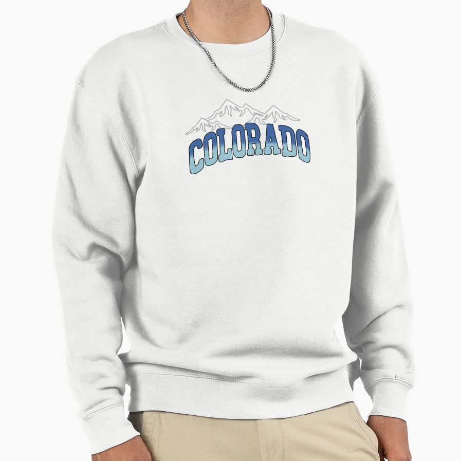 Colorado Mountains Blue Sweatshirt - Trendy Graphic Unisex - T-Shirt, Sweatshirt, Hoodie