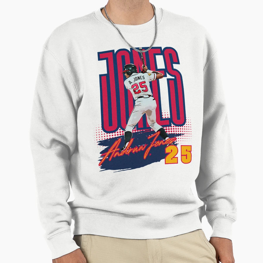 Andruw Jones Baseball Art Sweatshirt - Casual Everyday Wear for Adults - T-Shirt, Sweatshirt, Hoodie