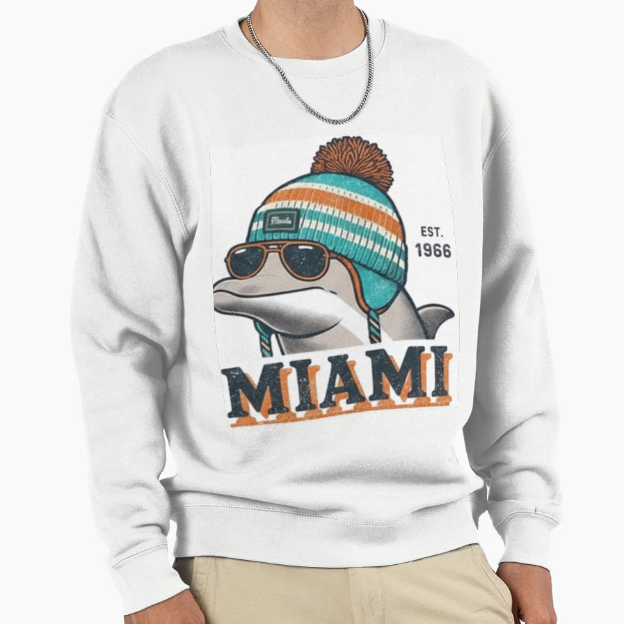 Miami Dolphins Sweatshirt - Minimalist Print for Adults - T-Shirt, Sweatshirt, Hoodie