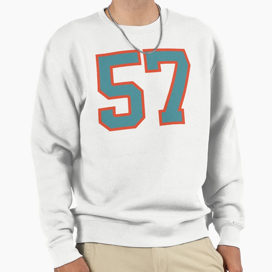 57 Number Aqua Orange Lucky Sports Sweatshirt - Novelty Apparel Men Women - T-Shirt, Sweatshirt, Hoodie