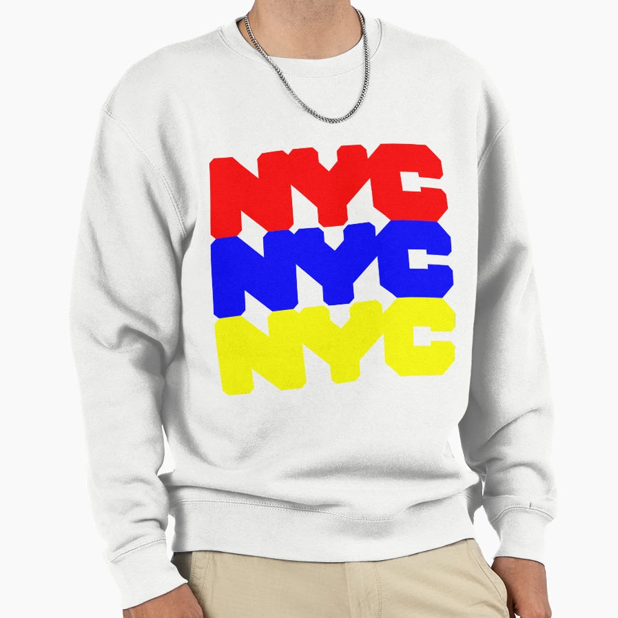 Nyc Logo Tricolor Sweatshirt - Trendy Graphic Unisex - T-Shirt, Sweatshirt, Hoodie