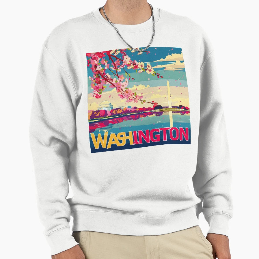 Washington Washington Vector Art Sweatshirt - Novelty Apparel for Adults - T-Shirt, Sweatshirt, Hoodie