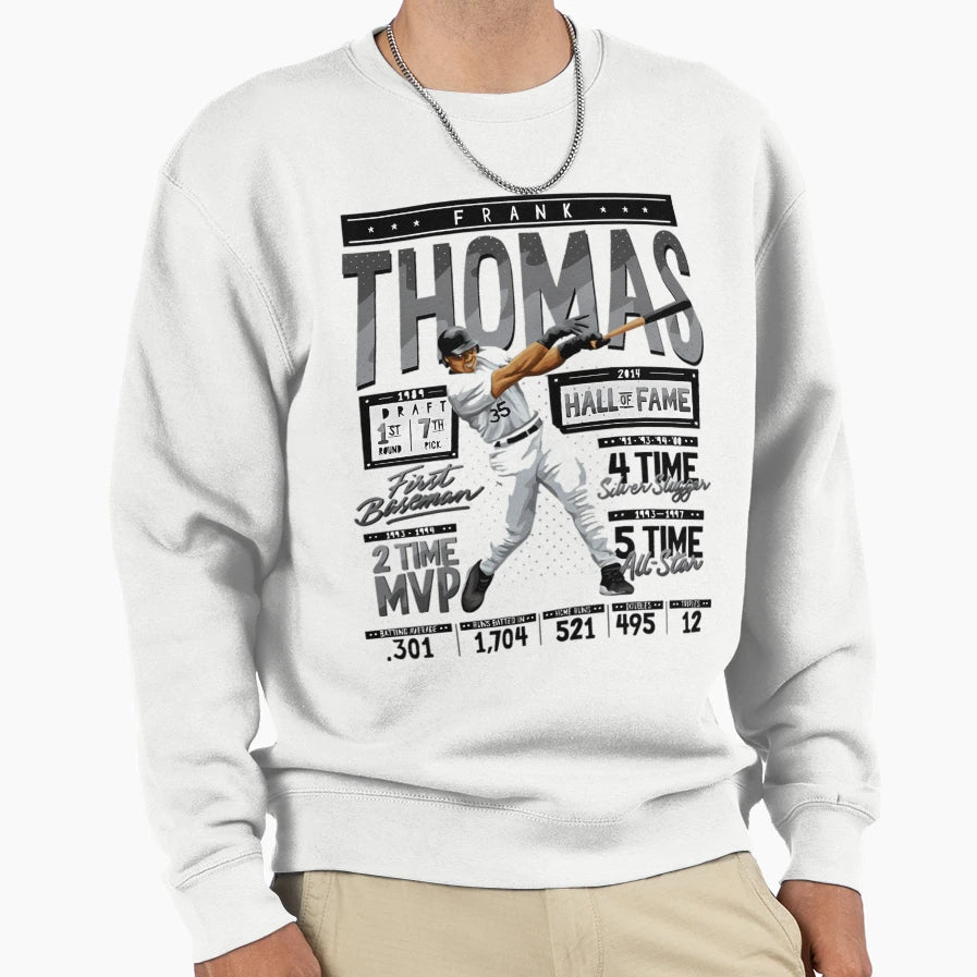 Frank Thomas Stats Sweatshirt - Graphic Print for Adults - T-Shirt, Sweatshirt, Hoodie