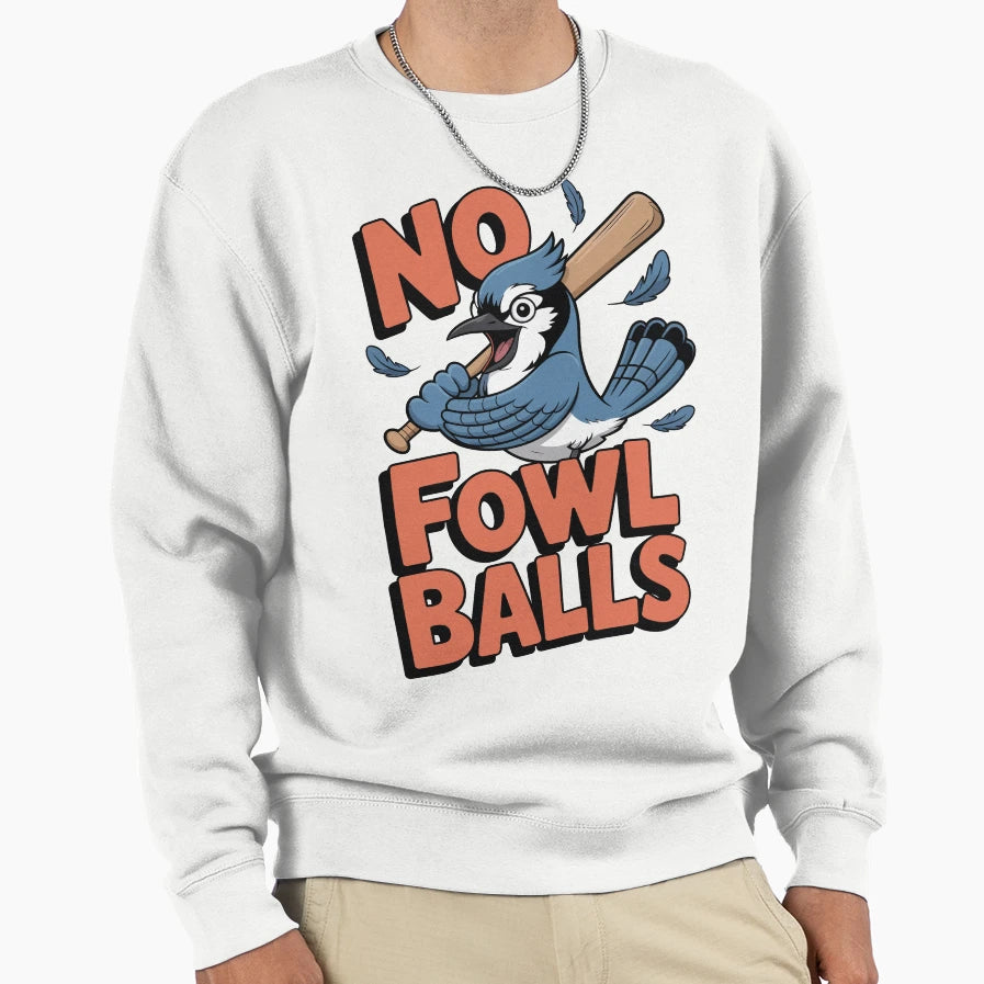 No Fowl Balls Sweatshirt - Graphic Print Men Women - T-Shirt, Sweatshirt, Hoodie