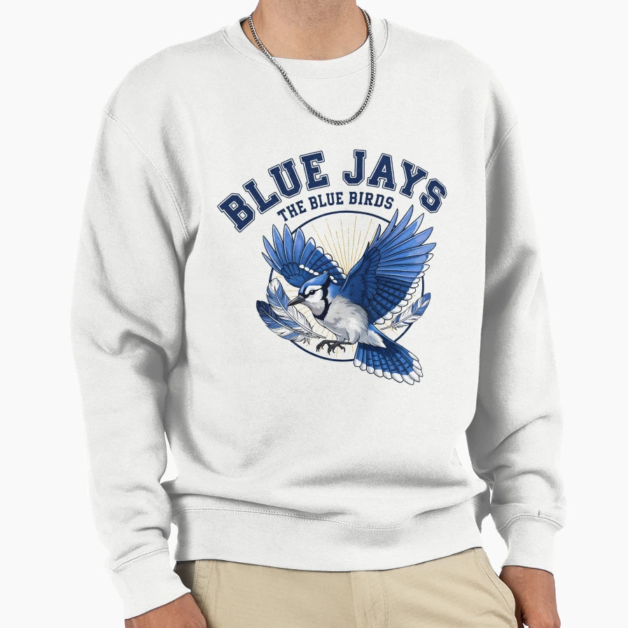 Mid Century Blue Jay Bird Sweatshirt - Aesthetic Graphic Unisex - T-Shirt, Sweatshirt, Hoodie