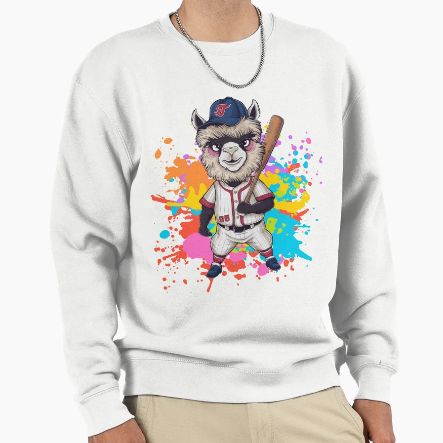 Lama Baseball Sweatshirt - Aesthetic Graphic Men Women - T-Shirt, Sweatshirt, Hoodie