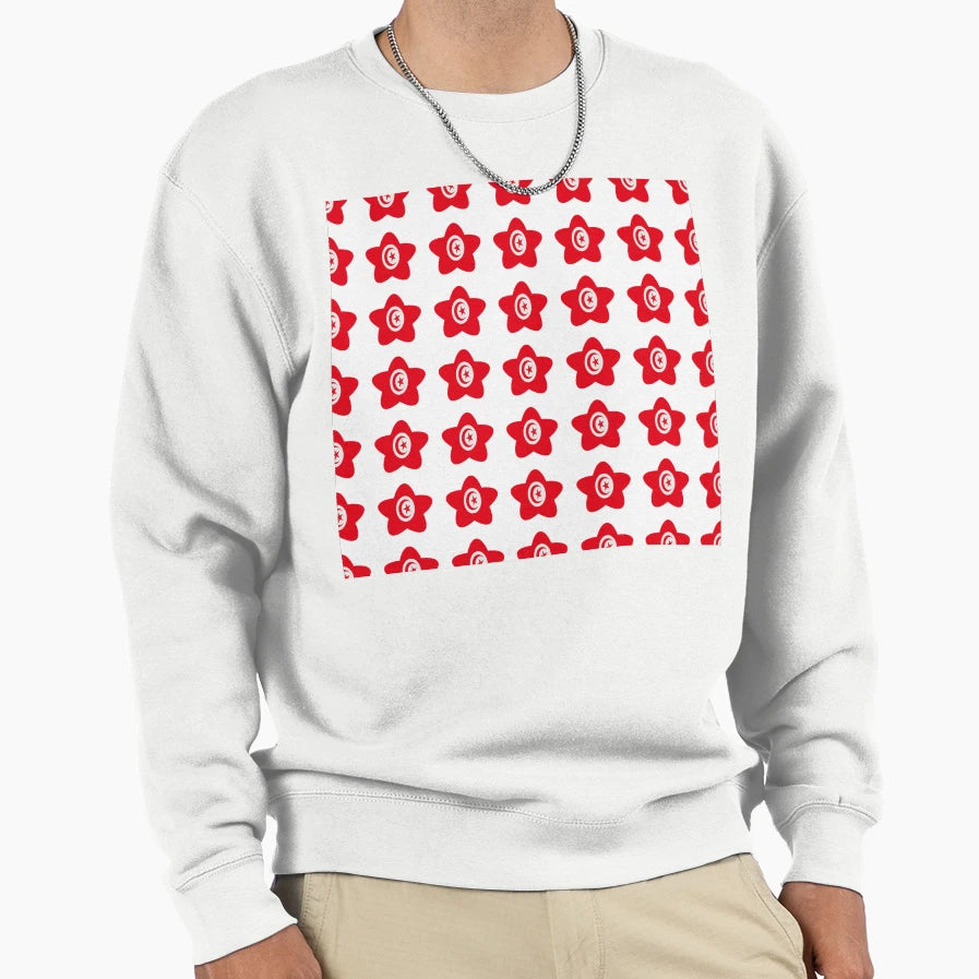 Tunisia Flag Star Pattern Sweatshirt - Casual Everyday Wear for Adults - T-Shirt, Sweatshirt, Hoodie