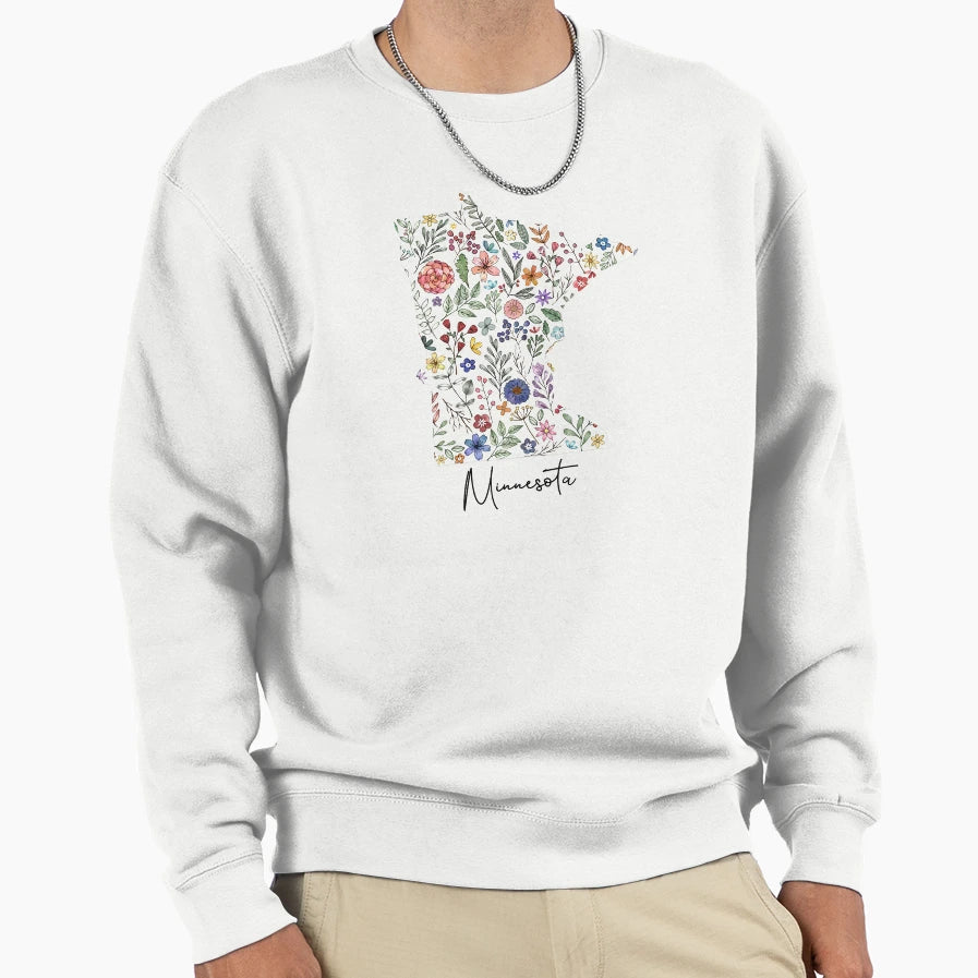 Floral Minnesota Sweatshirt - Aesthetic Graphic Men Women - T-Shirt, Sweatshirt, Hoodie